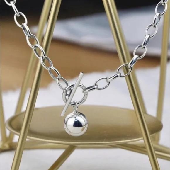 “18” NEW 925 STERLING SILVER ROUND BEAD PENDANT NECKLACE - Picture 5 of 5